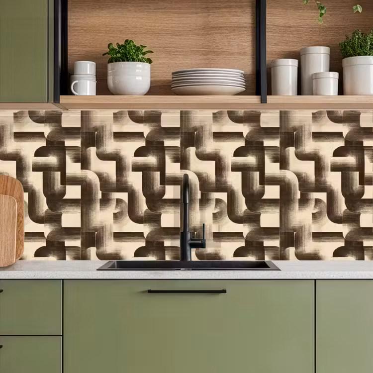 Kitchen splashback - Abstract - Retro - Black — 8