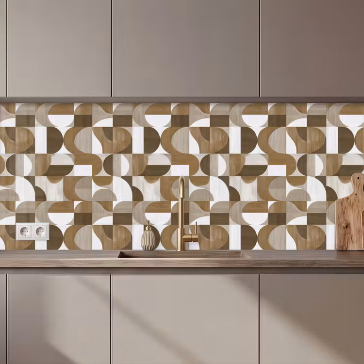 Kitchen splashback - Abstract - Retro - Brown — 1