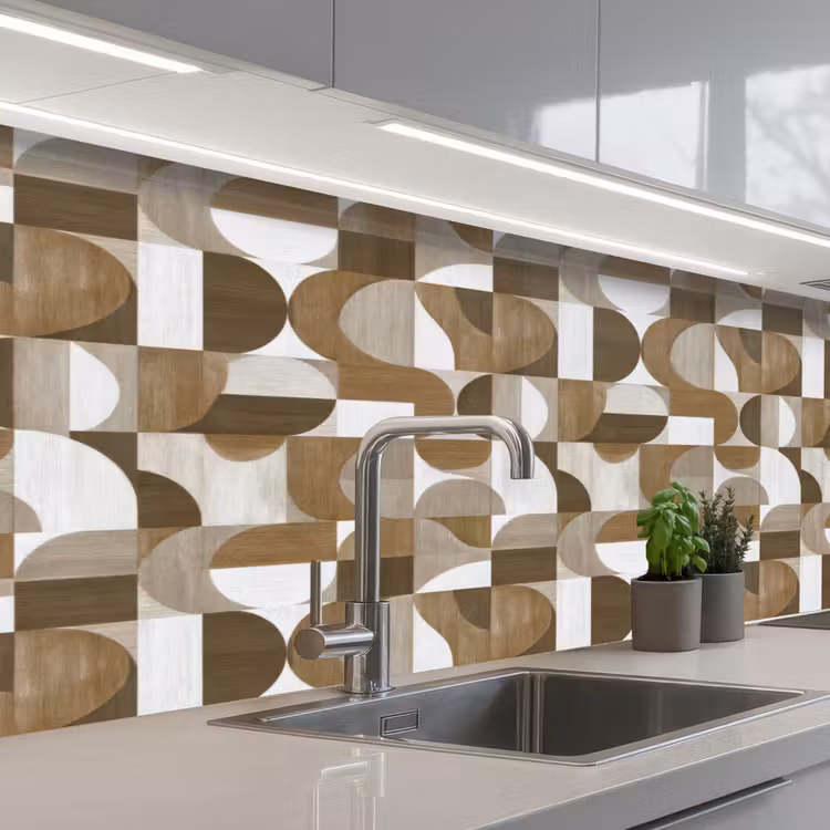 Kitchen splashback - Abstract - Retro - Brown — 2
