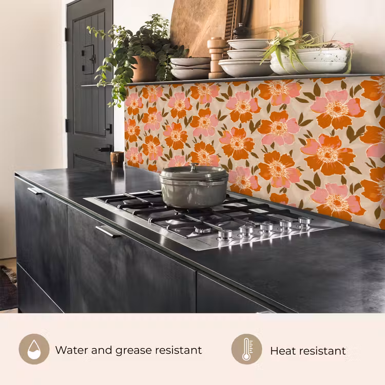 Kitchen splashback - Flowers - Motif - Retro — 5