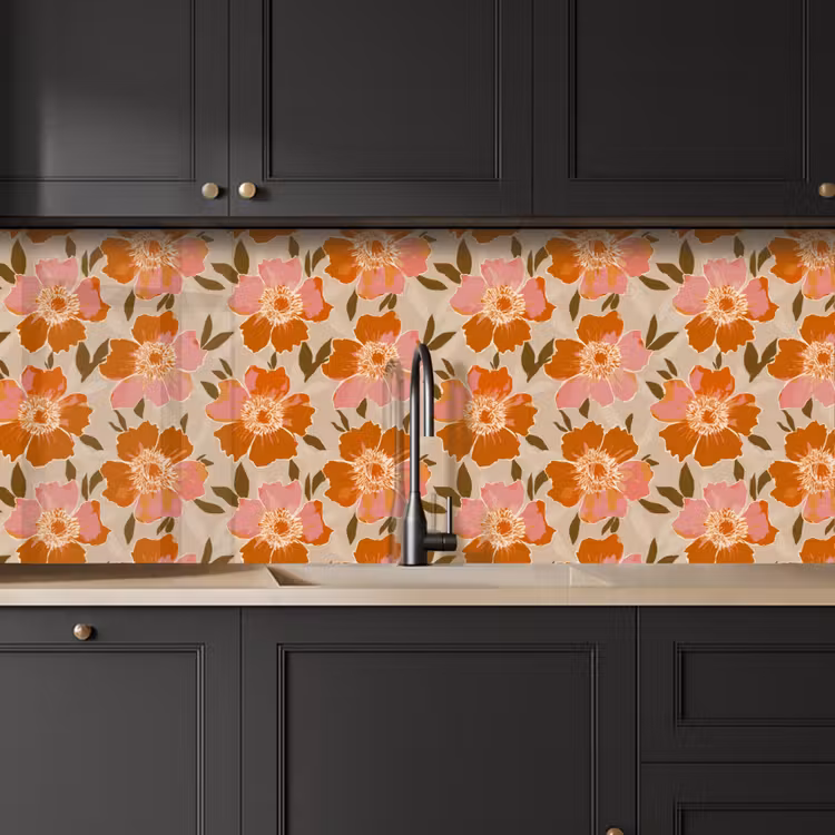 Kitchen splashback - Flowers - Motif - Retro — 6