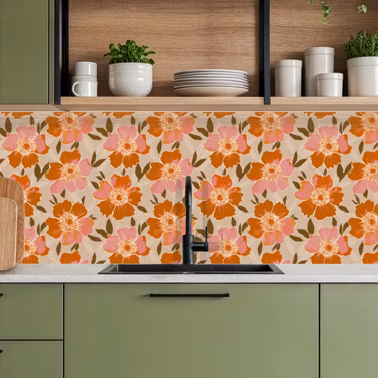 Kitchen splashback - Flowers - Motif - Retro — 8