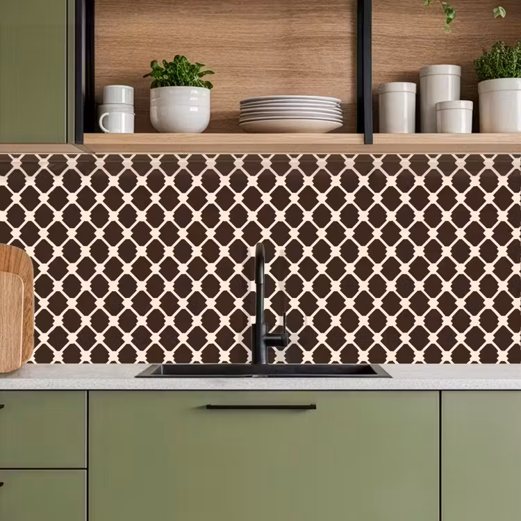 Kitchen splashback - Brown - Checkered pattern - Geometric — 8