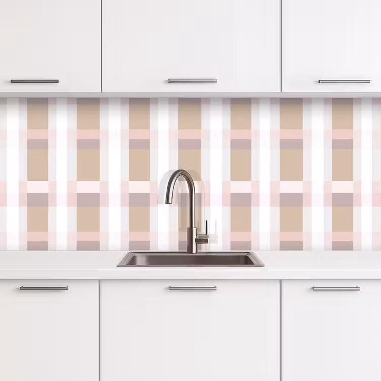 Kitchen splashback - Checkered pattern - Earth tones - Minimalist — 4