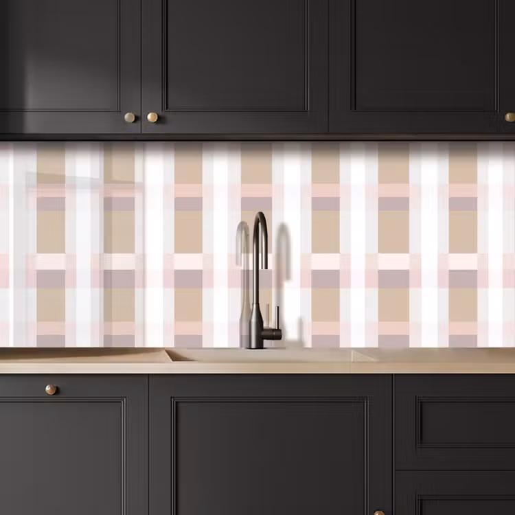 Kitchen splashback - Checkered pattern - Earth tones - Minimalist — 6