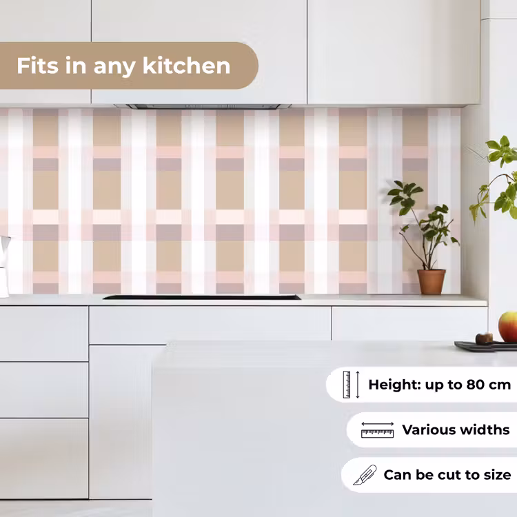 Kitchen splashback - Checkered pattern - Earth tones - Minimalist — 7