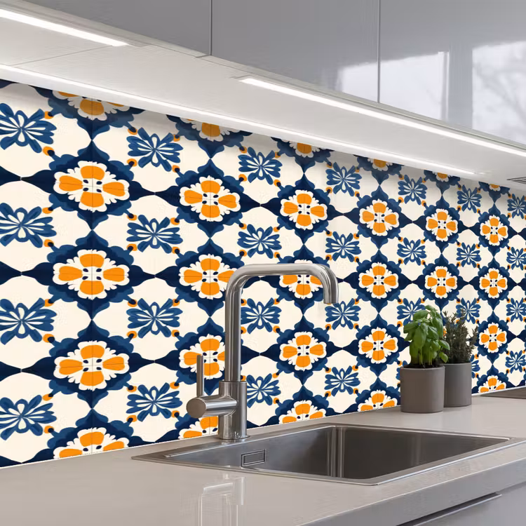 Kitchen splashback - Classic - Geometric - Blue — 2