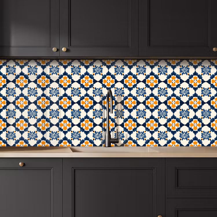 Kitchen splashback - Classic - Geometric - Blue — 6