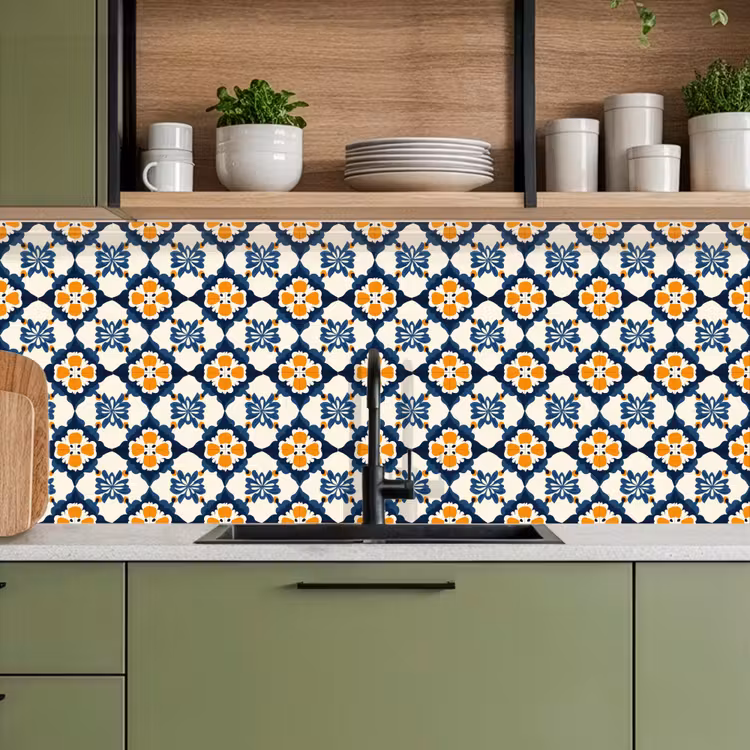 Kitchen splashback - Classic - Geometric - Blue — 8