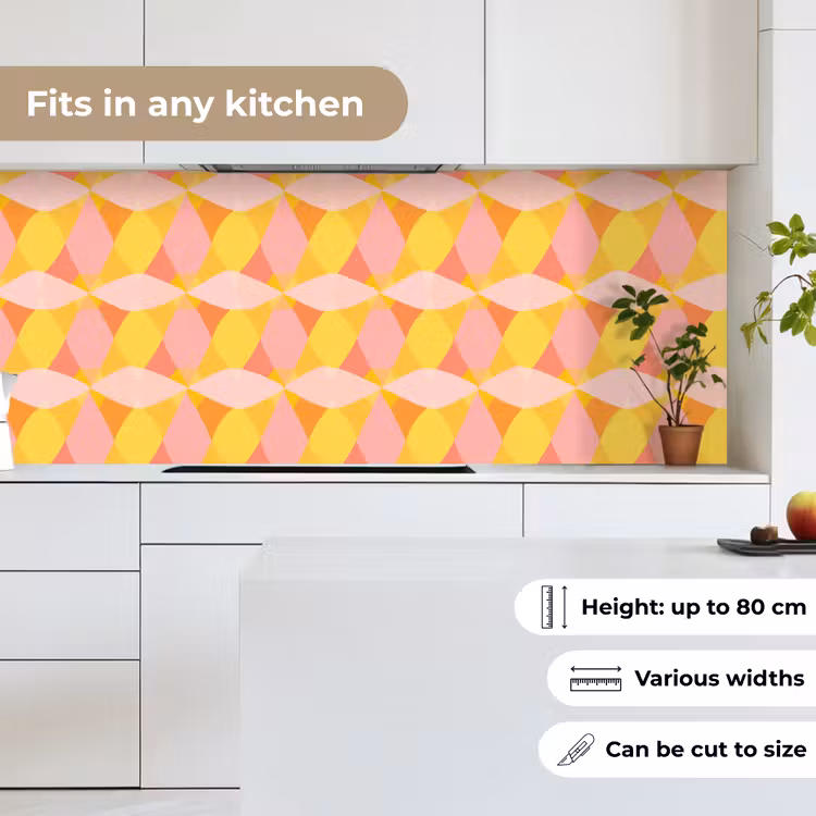 Kitchen splashback - Colorful - Checkered pattern - Leaf shapes — 7