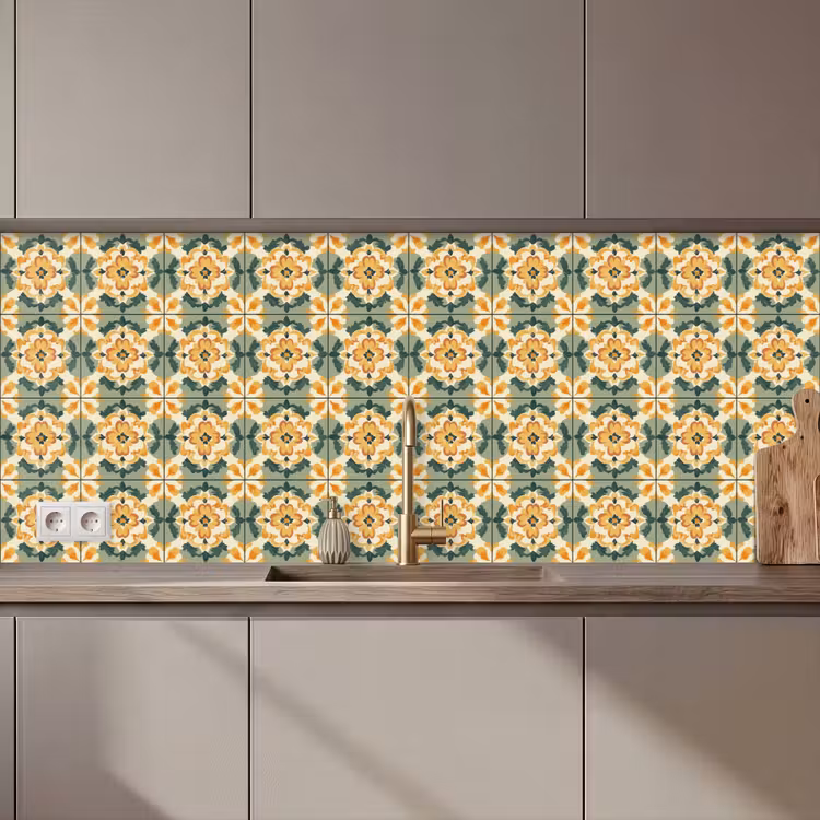 Kitchen splashback - Ceramics - Weathered - Colorful — 1