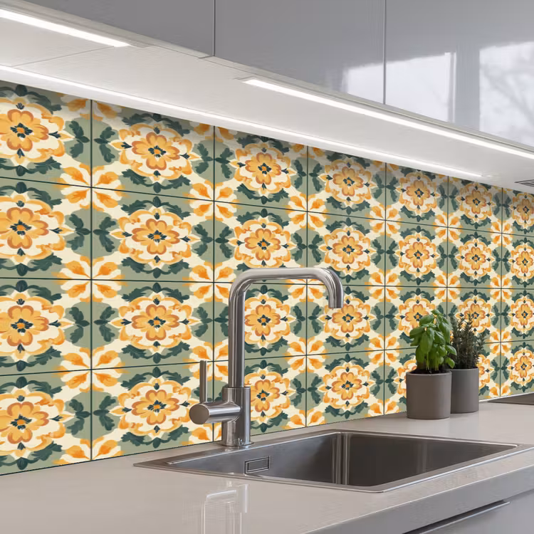 Kitchen splashback - Ceramics - Weathered - Colorful — 2