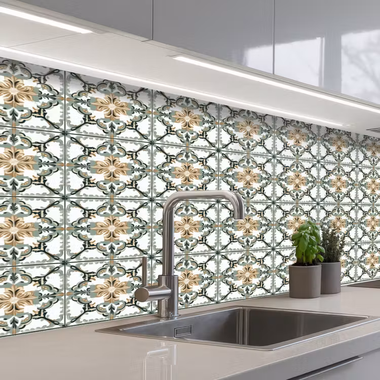 Kitchen splashback - Floral - Weathered - Colorful — 2