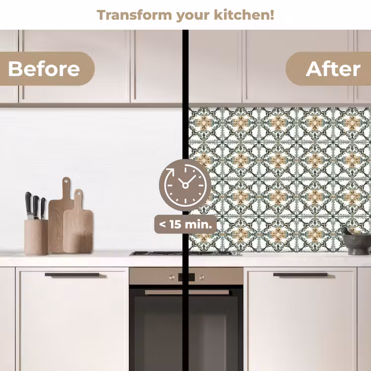 Kitchen splashback - Floral - Weathered - Colorful — 3