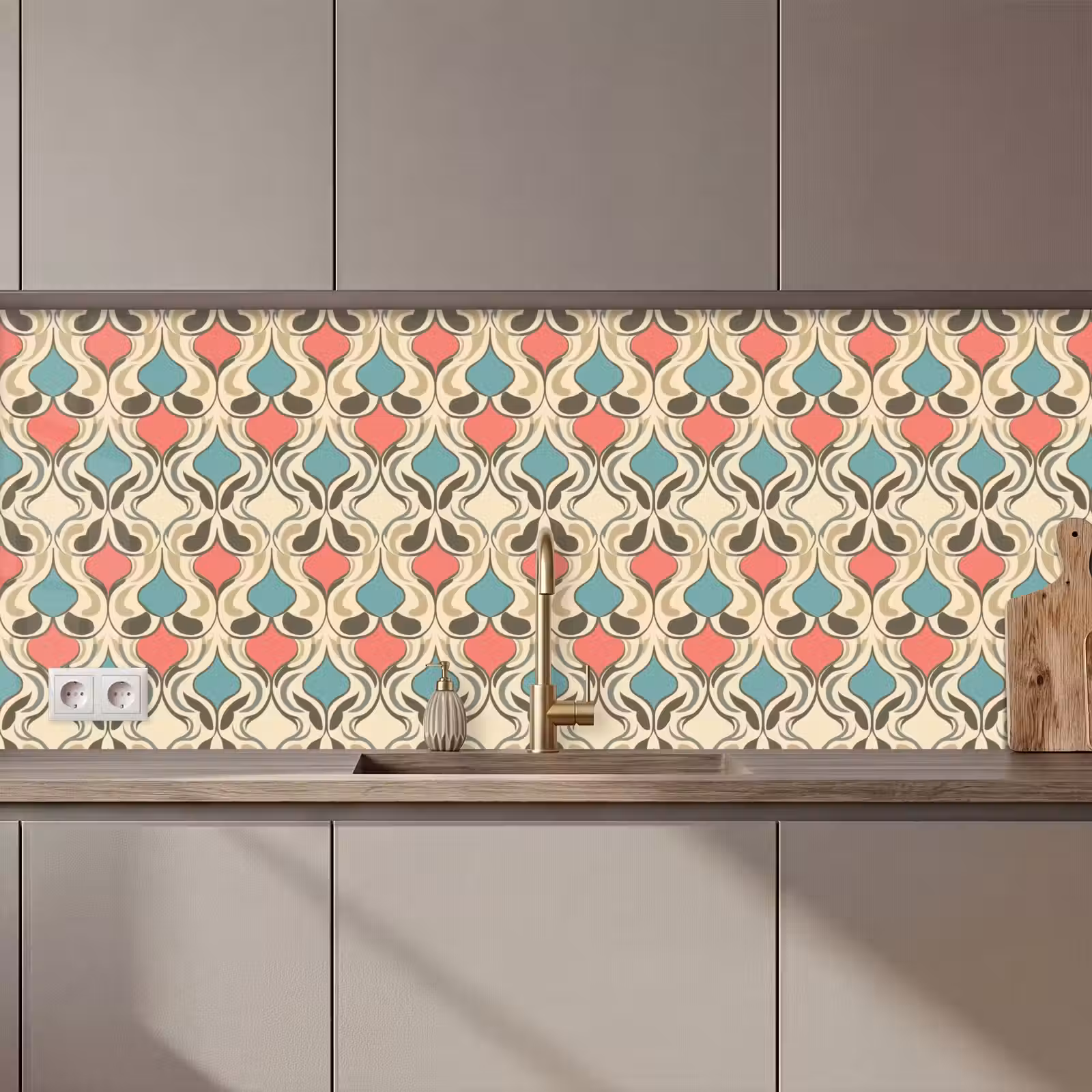 Kitchen splashback - Baroque - Retro - Colorful — 1