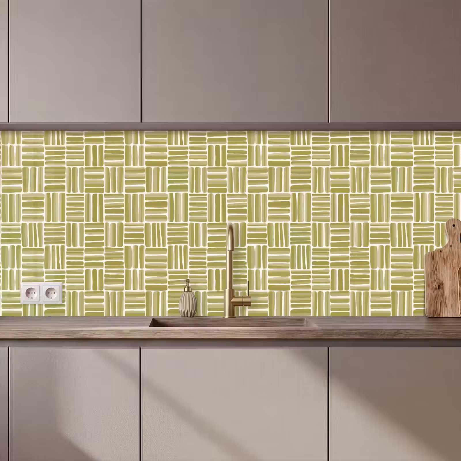 Kitchen splashback - Braid - Pattern - Green — 1