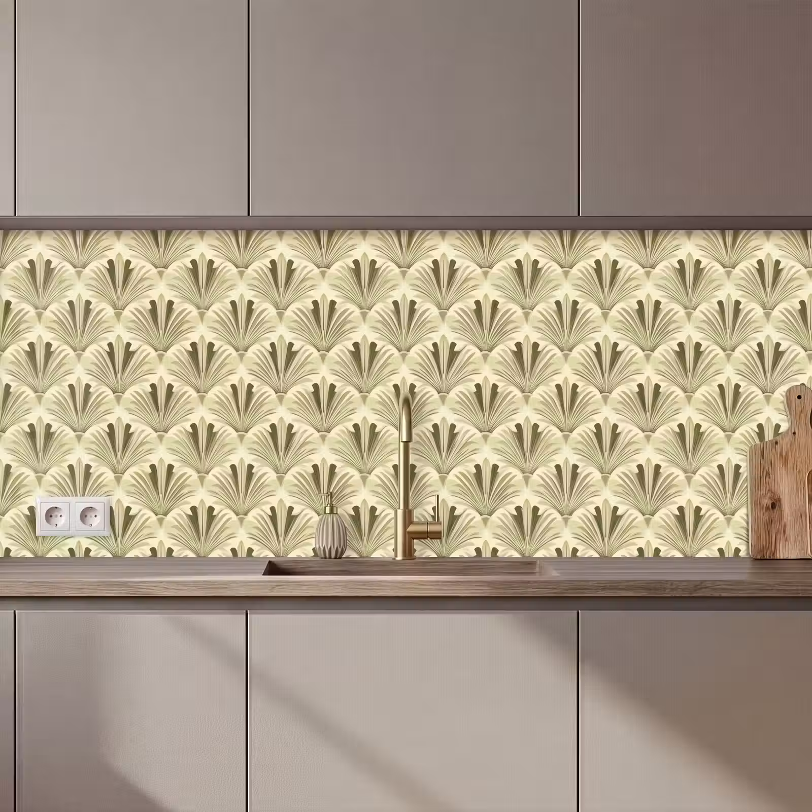 Kitchen splashback - Classic - Fan - Green — 1