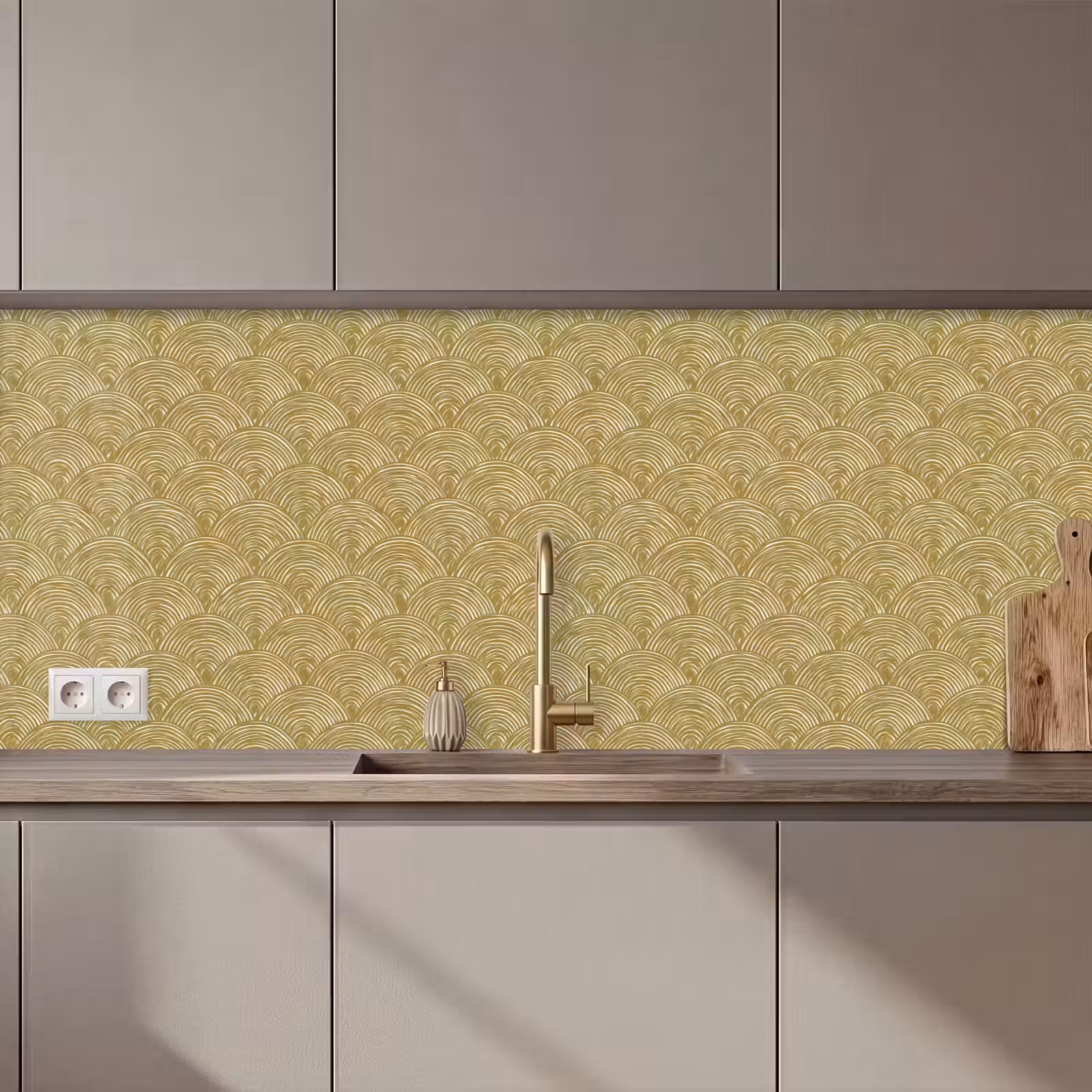 Kitchen splashback - Fan - Geometric - Green — 1