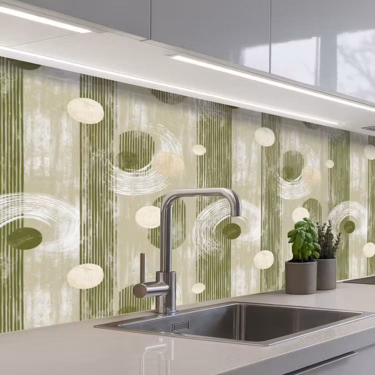Kitchen splashback - Artistic - Modern - Green — 2