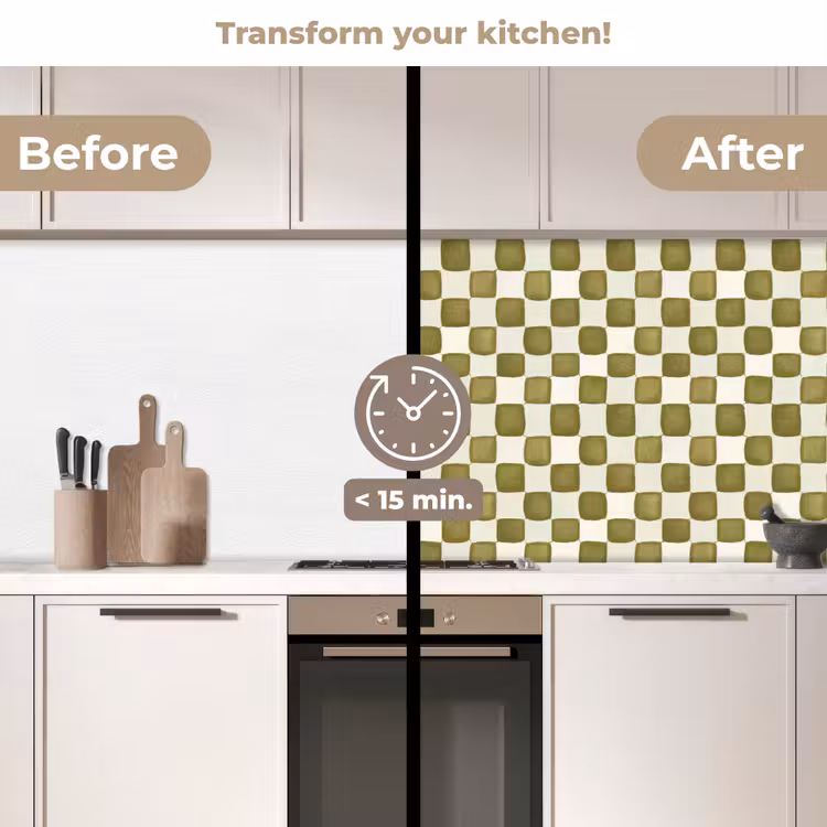 Kitchen splashback - Chess - Pattern - Green — 3
