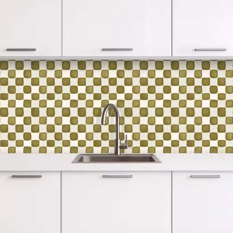 Kitchen splashback - Chess - Pattern - Green — 4