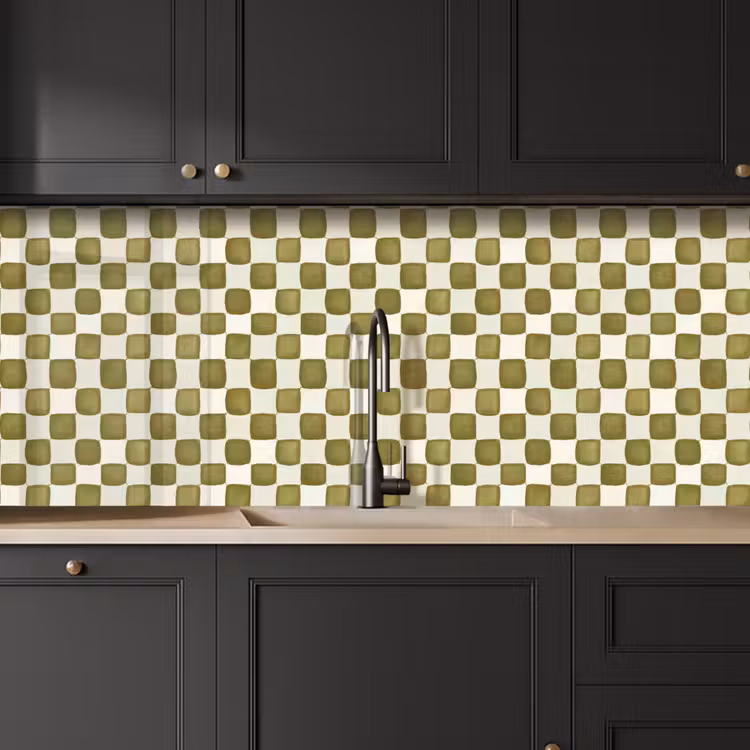 Kitchen splashback - Chess - Pattern - Green — 6