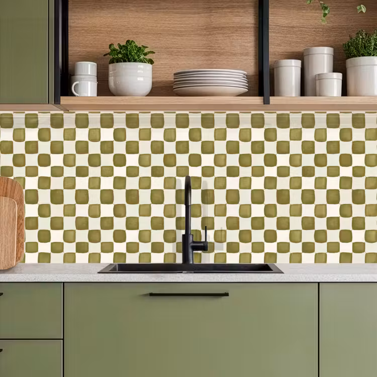 Kitchen splashback - Chess - Pattern - Green — 8