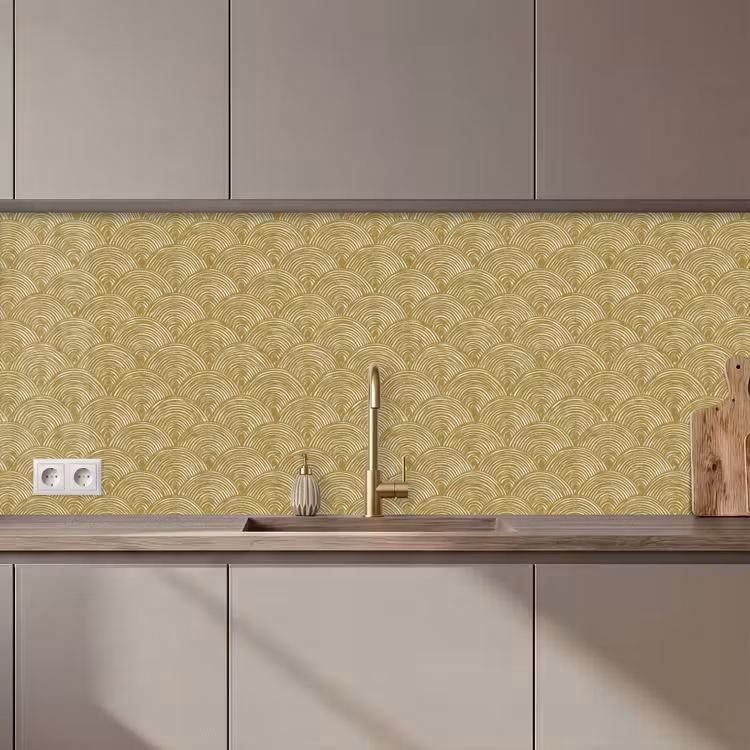 Kitchen splashback - Fan - Geometric - Green — 1