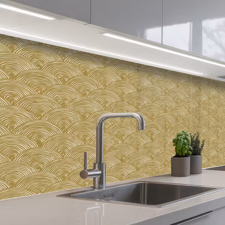 Kitchen splashback - Fan - Geometric - Green — 2