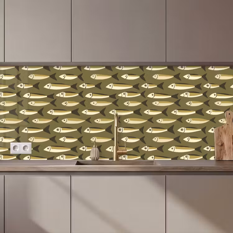Kitchen splashback - Fish - Pattern - Green — 1