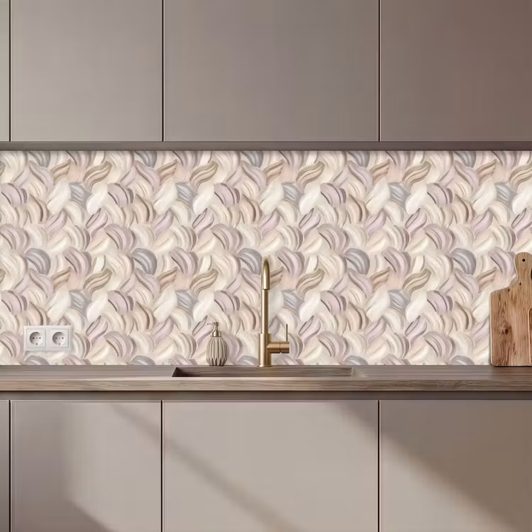 Kitchen splashback - Abstract - Wavy - Pastel — 1