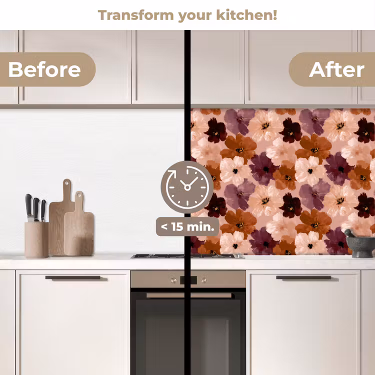 Kitchen splashback - Flowers - Abstract - Earth tones — 3