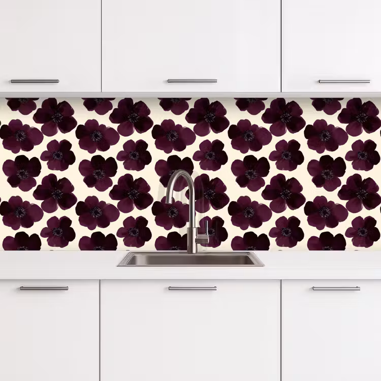 Kitchen splashback - Flowers - Watercolor - Purple — 4