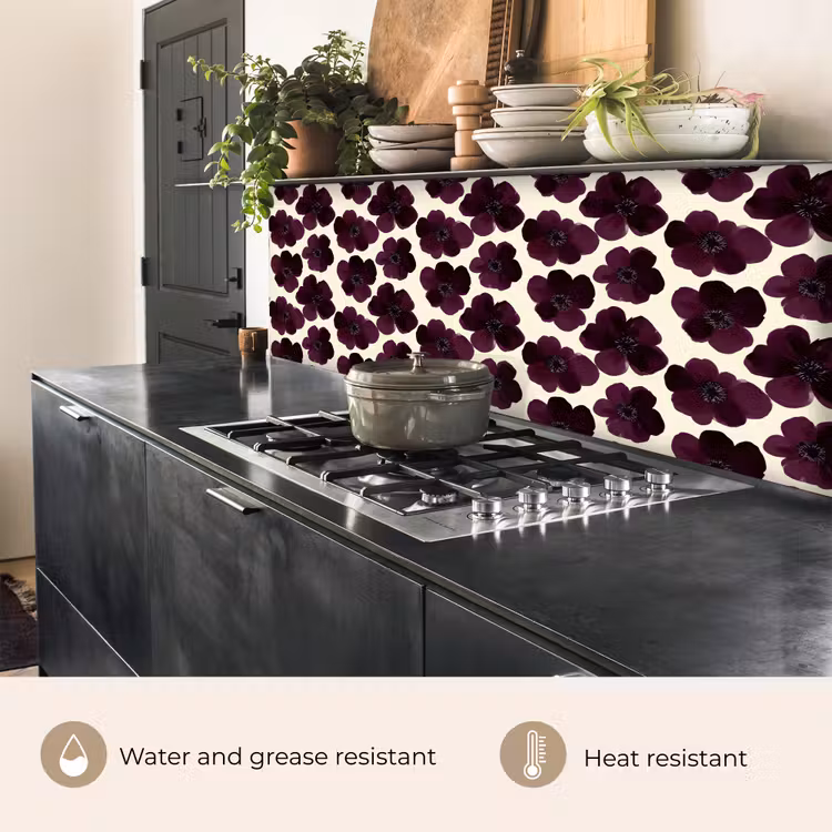 Kitchen splashback - Flowers - Watercolor - Purple — 5