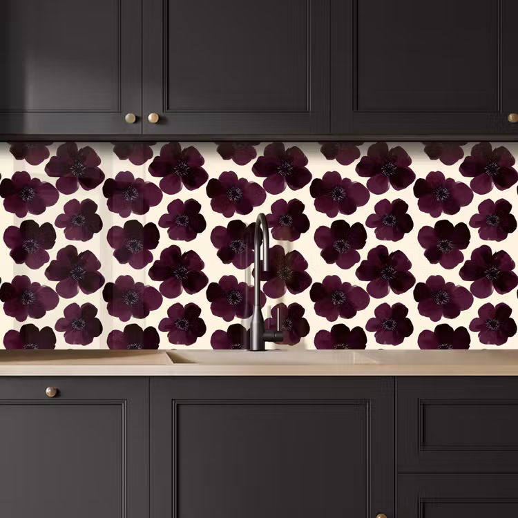 Kitchen splashback - Flowers - Watercolor - Purple — 6