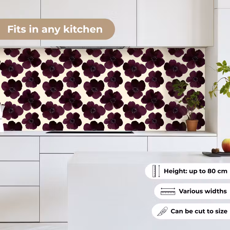 Kitchen splashback - Flowers - Watercolor - Purple — 7