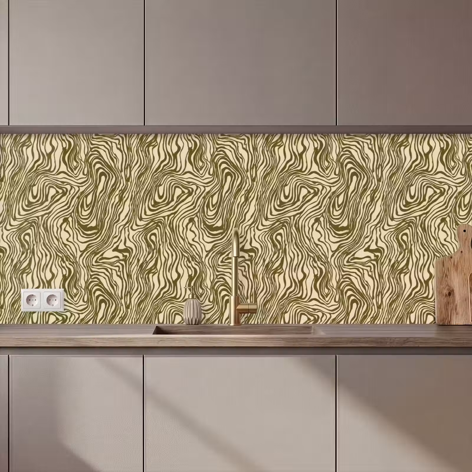 Kitchen splashback - Abstract - Marble - Green — 1