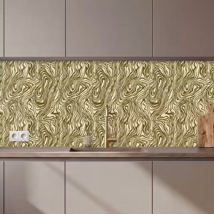 Kitchen splashback - Abstract - Marble - Green — 1