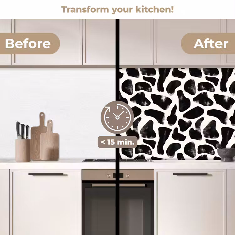 Kitchen splashback - Animal pattern - Spots - Black - White — 3