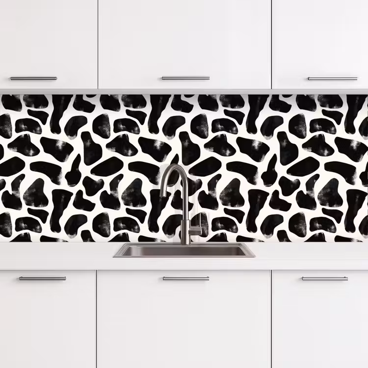 Kitchen splashback - Animal pattern - Spots - Black - White — 4