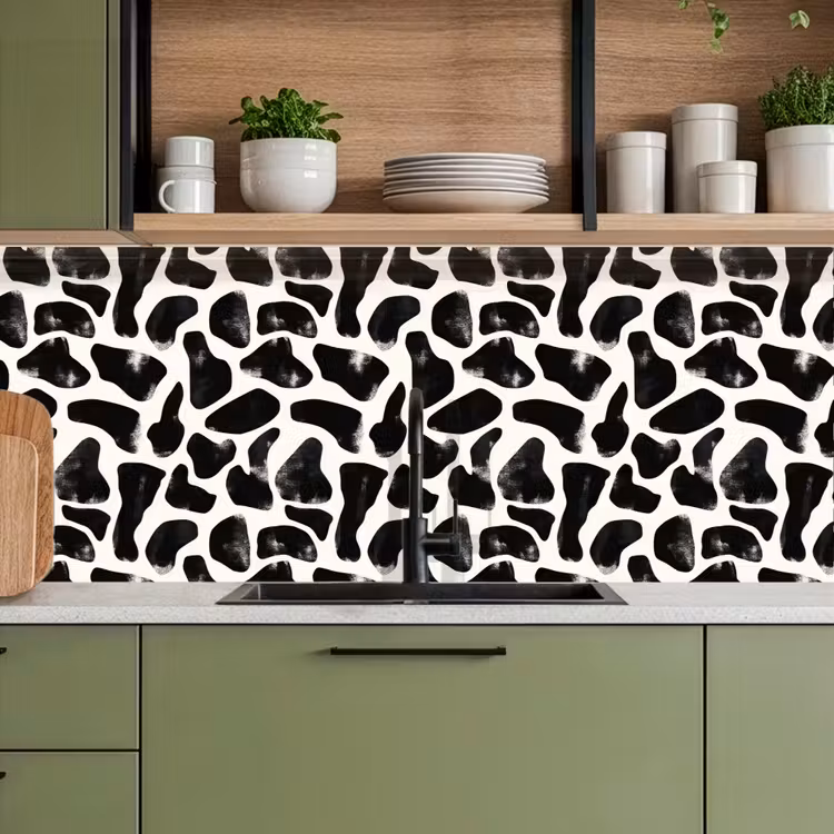 Kitchen splashback - Animal pattern - Spots - Black - White — 8