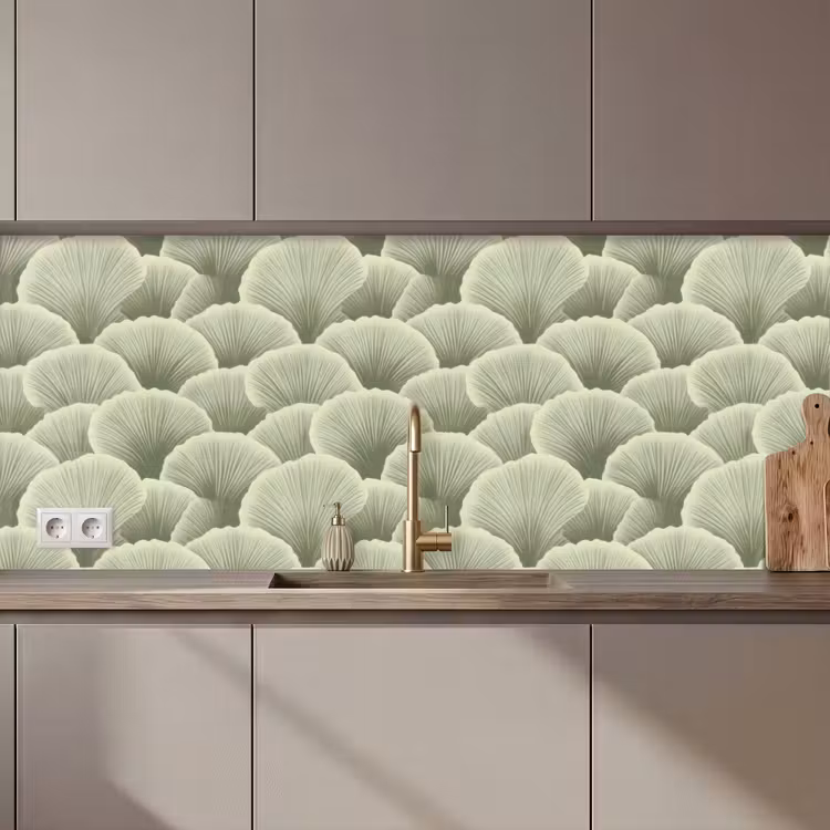 Kitchen splashback - Fan - Leaf - Green — 1