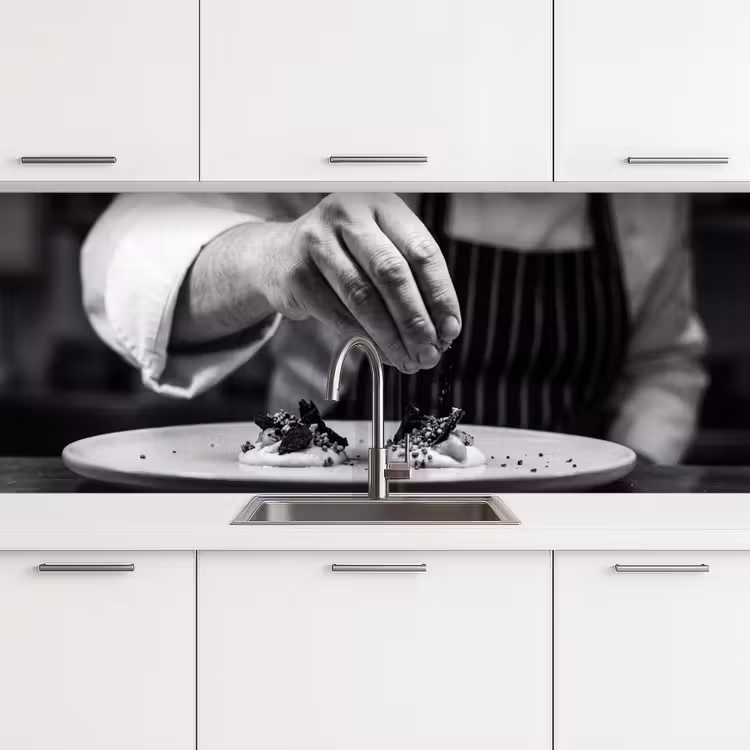 Kitchen splashback - Chef - garnish - dish — 4