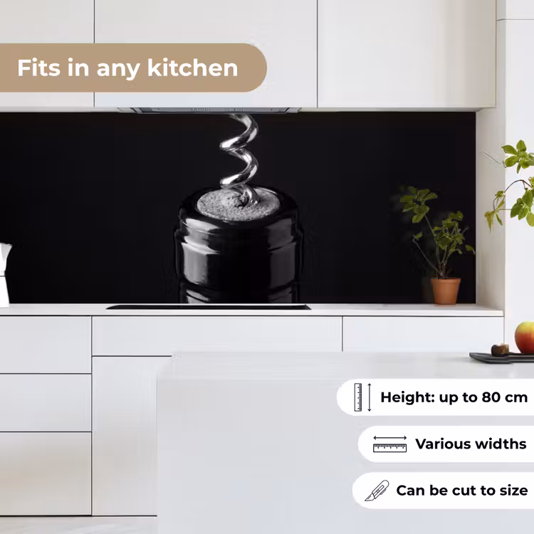 Kitchen splashback - Corkscrew - Wine - Black - White — 7