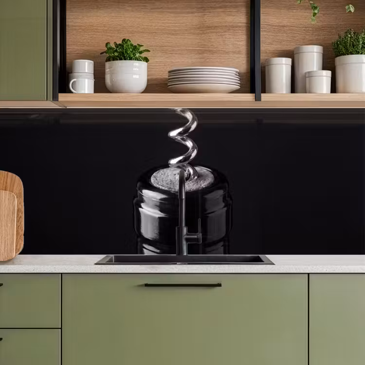 Kitchen splashback - Corkscrew - Wine - Black - White — 8