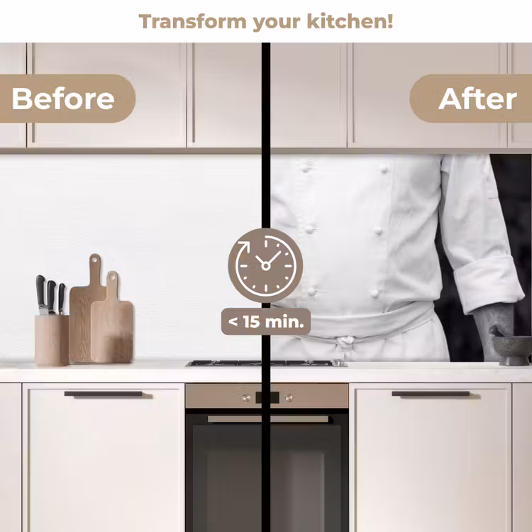 Kitchen splashback - Fishing - Chef - Black - White — 3