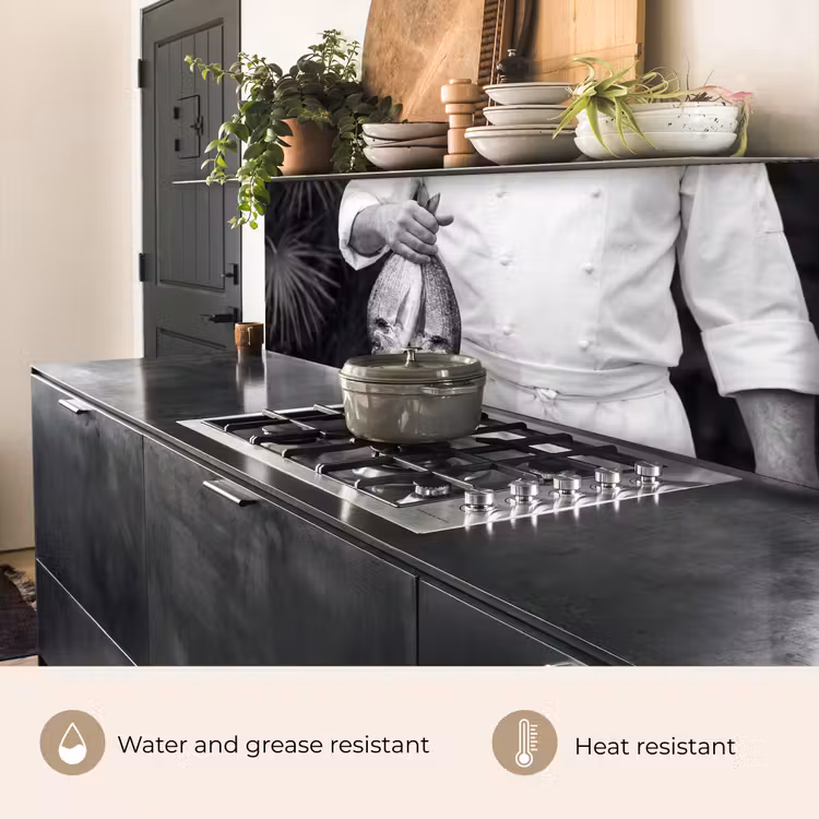 Kitchen splashback - Fishing - Chef - Black - White — 5