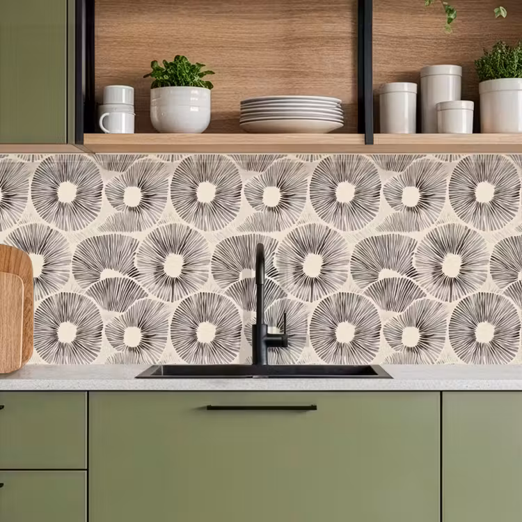 Kitchen splashback - Circles - Pattern - Black — 8