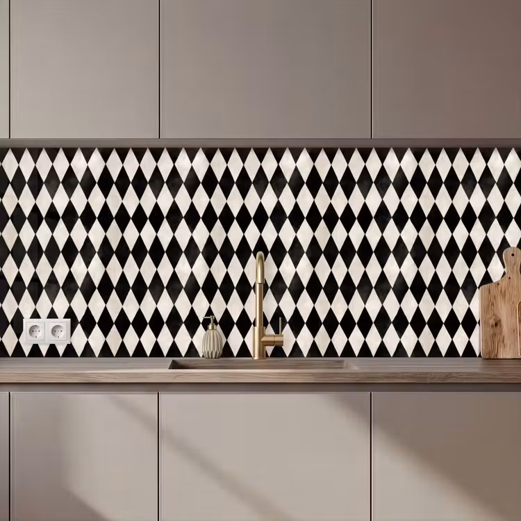 Kitchen splashback - Classic - Pattern - Black — 1