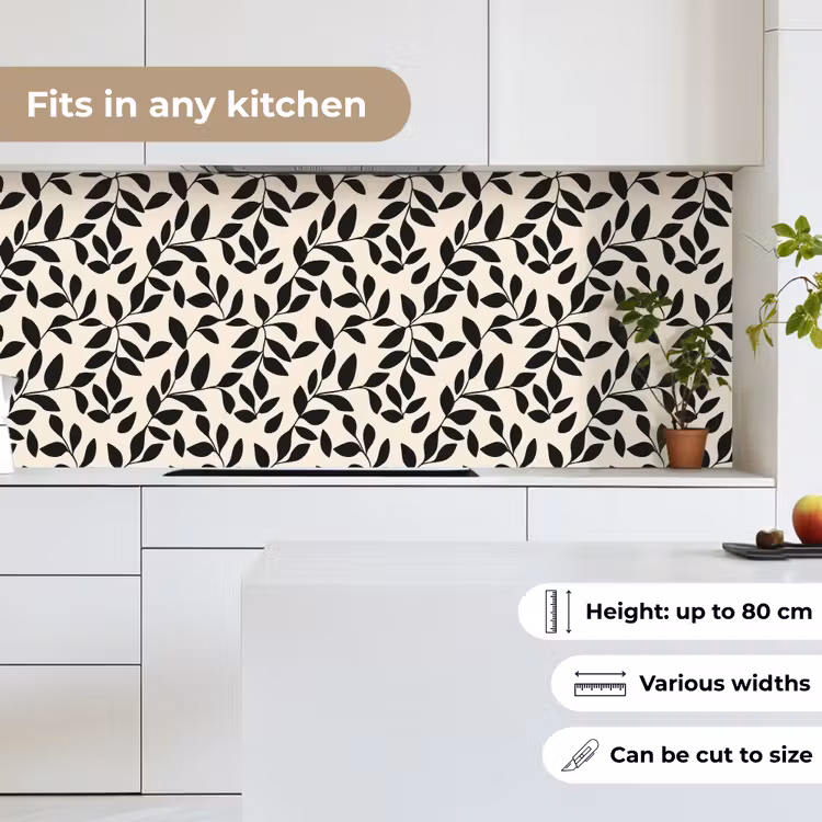 Kitchen splashback - Elegant - Pattern - Black - Beige — 7